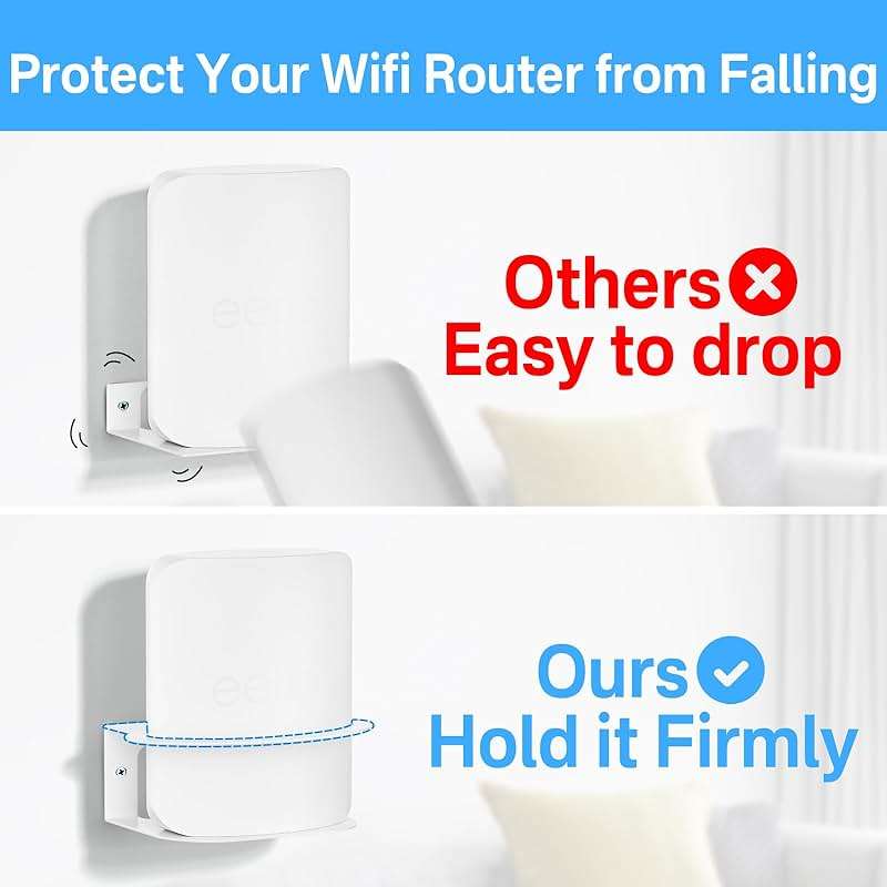Rimous Metal Wall Mount for eero Max 7 Mount Easy to Install - Heavy-Duty Wall Bracket for eero Max 7 Wall Mount Holder with Cable Ties for Space Saving - Image 5