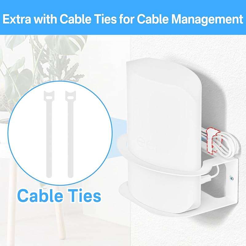 Rimous Metal Wall Mount for eero Max 7 Mount Easy to Install - Heavy-Duty Wall Bracket for eero Max 7 Wall Mount Holder with Cable Ties for Space Saving - Image 6
