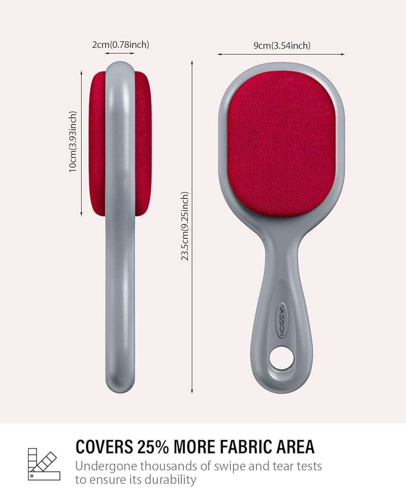VASSON Double-Sided Lint Brushes, Classic Velvet Brush for Furniture and Clothing, Ideal for Pet Hair Removal - Image 2