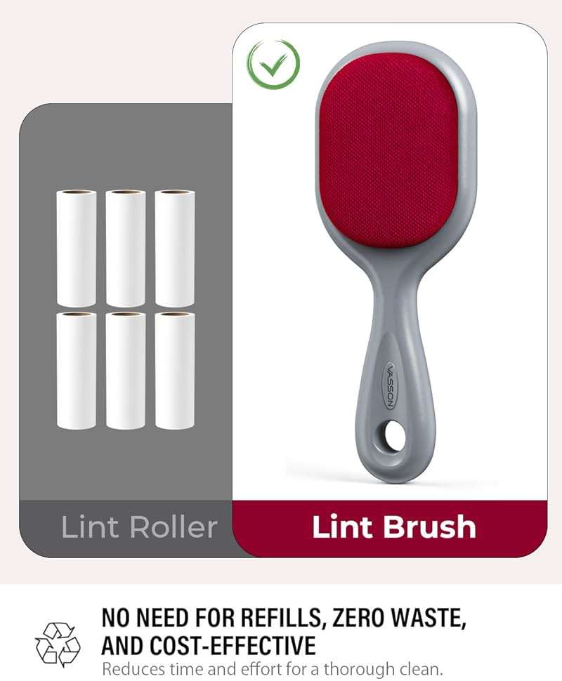 VASSON Double-Sided Lint Brushes, Classic Velvet Brush for Furniture and Clothing, Ideal for Pet Hair Removal - Image 7