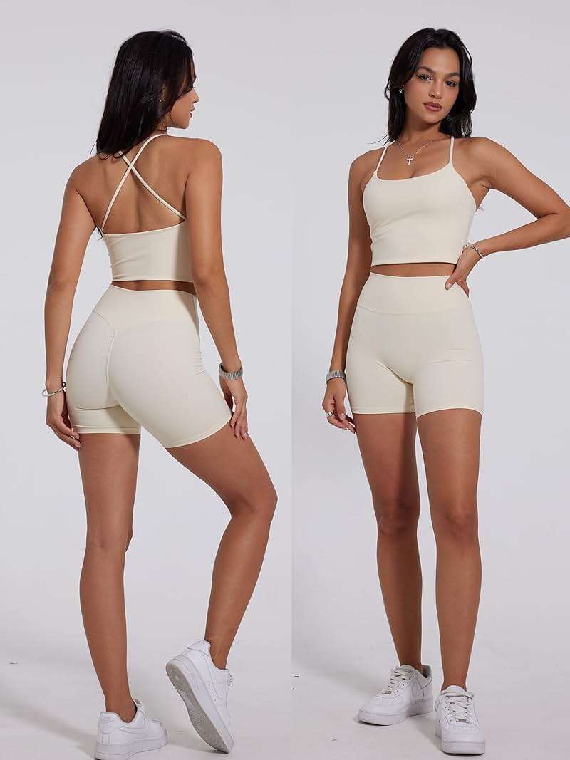 Danysu Sculpt Workout Tank Tops Women Backless Longline Sports Bras Strappy Padded Yoga Top - Image 5