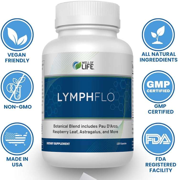 LymphFlo: Herbal Support for Detox, Immunity & Well-Being. Formulated with PAU d’Arco, Cleavers & Red Peony Root in 1100mg, 180 V-Capsules to Optimize Lymphatic Function, Enhance Vitality - Image 5