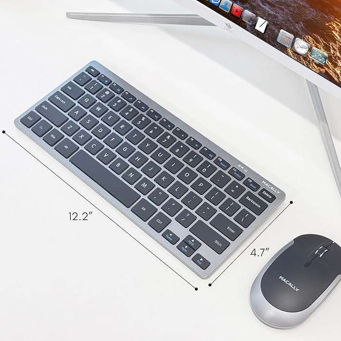 Macally Small Wireless Keyboard | Mini Keyboard for PC - Slim, Quiet & Portable for Laptop, Desktop PC, Surface, Chromebook - Space Gray - Image 7