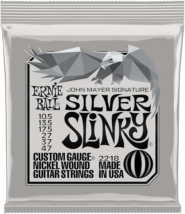Ernie Ball John Mayer Silver Slinky Nickel Wound Electric Guitar Strings - 10.5-47 Gauge - Image 1