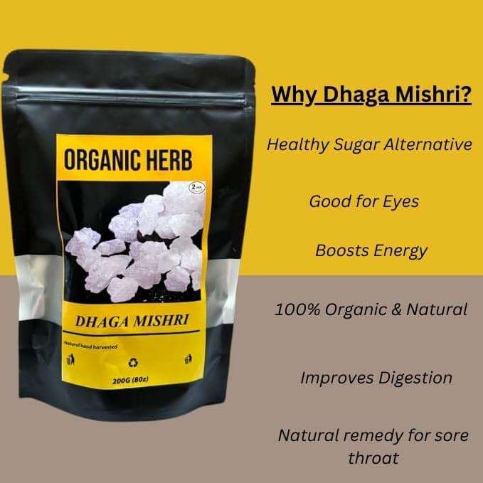 Generic Organic Herb Dhaga Mishri, Rock Sugar Crystals, Sugar Crystals, Mishri Dana, Thread Crystals, Kuja Mishri, Krishna Bhog Parsad, Gopal Bhog (400, Grams) - Image 2