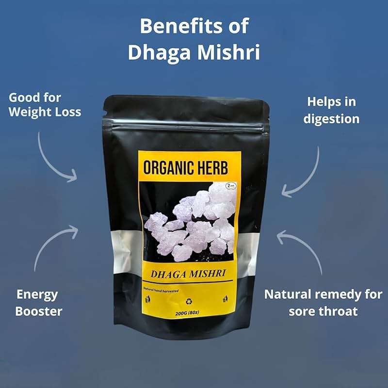 Generic Organic Herb Dhaga Mishri, Rock Sugar Crystals, Sugar Crystals, Mishri Dana, Thread Crystals, Kuja Mishri, Krishna Bhog Parsad, Gopal Bhog (400, Grams) - Image 4