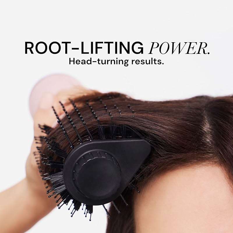 L'ANGE HAIR Le Volume Elevé 65MM 2-in-1 Titanium Brush Dryer | Dry and Style | Unique Teardrop Shape Barrel | 3 Heat Settings | 360° Vented Airflow | Ionic Technology for Frizz-Free Styling (Blush) - Image 8