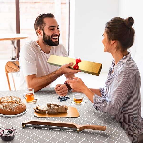Uprichya Bread Knife for Homemade Bread Sourdough, Serrated Bread Slicer & Bread Bow Knife with Ergonomic Grip for Easy, Clean & Even Slicing - Image 2