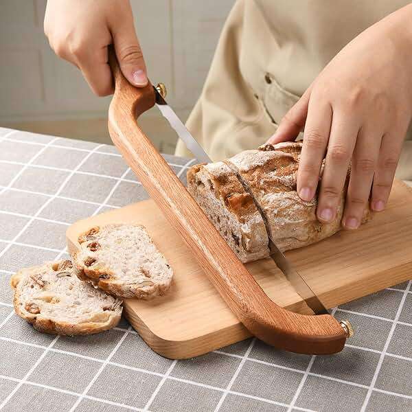 Uprichya Bread Knife for Homemade Bread Sourdough, Serrated Bread Slicer & Bread Bow Knife with Ergonomic Grip for Easy, Clean & Even Slicing - Image 7