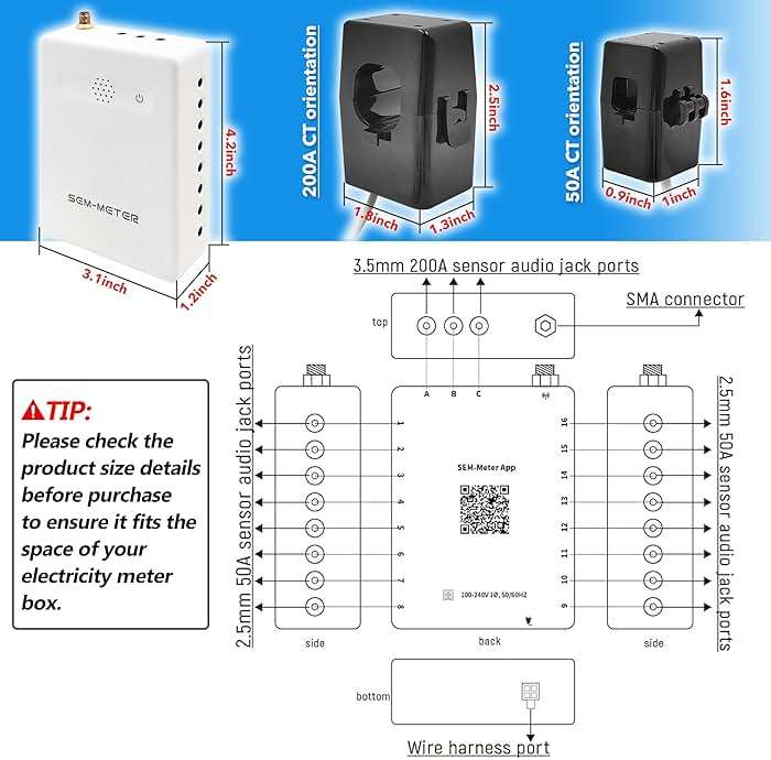 Smart Home Energy Monitor with 16 50A Circuit Level Sensors, Real-Time Power Usage & Electricity Cost Tracking, Ideal for Rental Homes & Shared Apartments, App History, Compatible with Home Assistant - Image 9