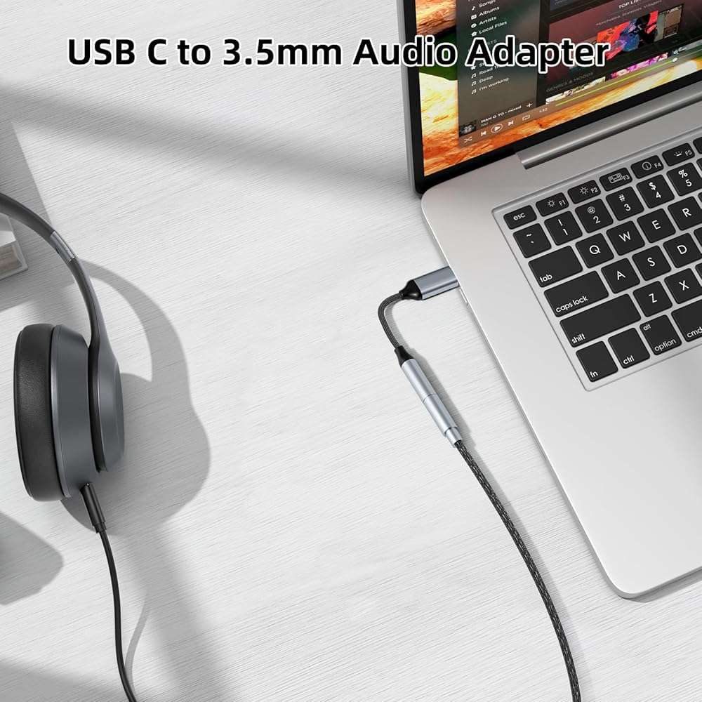 Welldiea USB-C to 3.5mm Headphone Jack Adapter, Type-C to 3.5mm Aux Adapter Compatible with iPhone 17 Pro Max/17 Pro, 16/15 Pro Max, 16/15 Pro, Galaxy S22/S21/S20 Ultra/Note 20 and More (2, Black) - Image 3