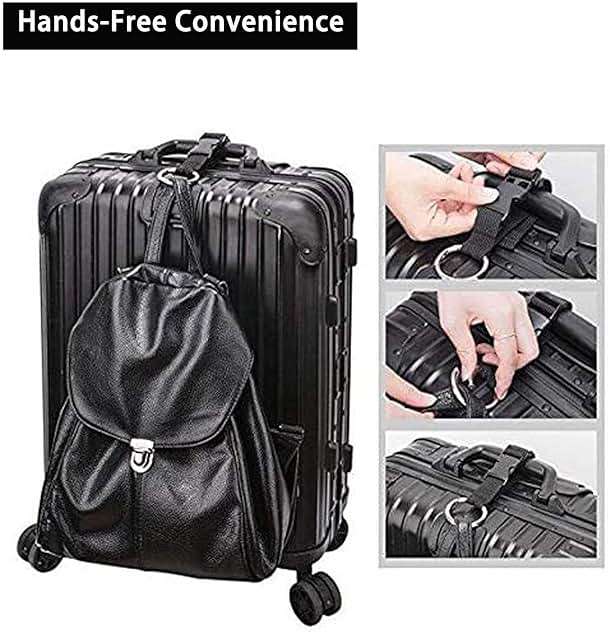 FLONSA Luggage Straps 2 Pack Metal Key Ring Clips Set - 1.5" and 2" Key Rings, Add-A-Bag Luggage Strap Jacket Grippers, Small Carabiner Clips for Keychains, Purse, and Travel Accessories-Black - Image 7