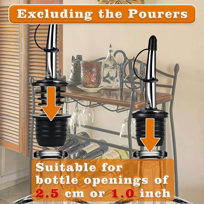 12 Pack Liquor Pour Spout Adapters, Pour Spouts for Large Neck Liquor Bottles, Liquor Bottle Pourers for Alcohol Olive Oil up to 1 inch/25 mm Neck - Image 5