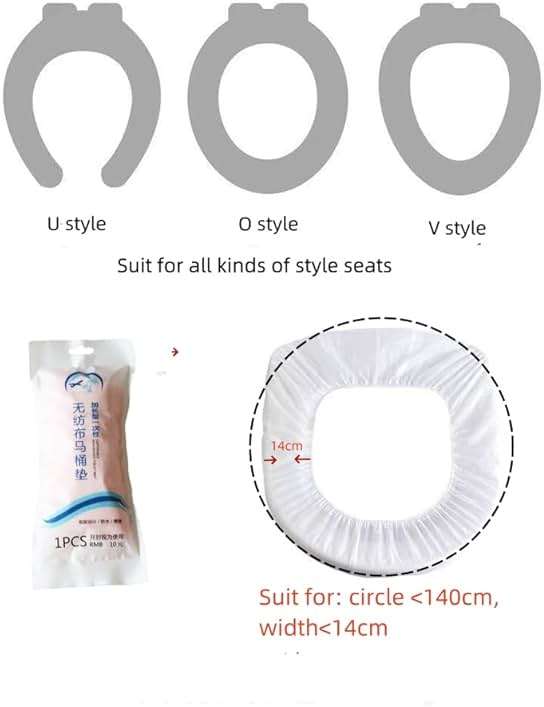 Disposable Non-woven Toilet Seat Mat 2 Layer Water Proof Toilet Cover Portable Travel Hotel Toilet Seat Pad 10 Pieces (Green) - Image 4