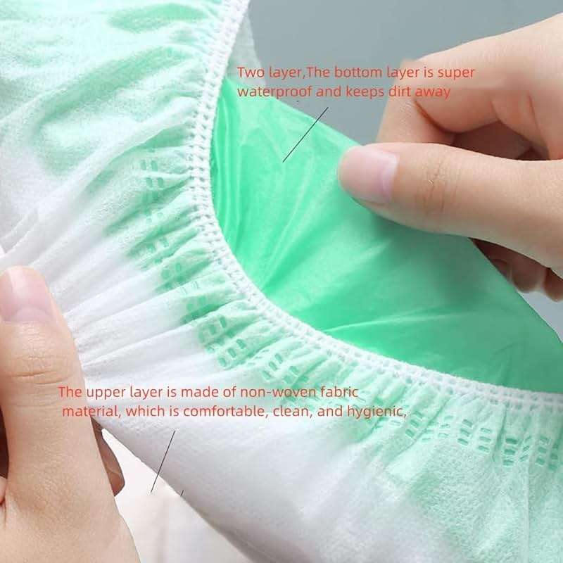 Disposable Non-woven Toilet Seat Mat 2 Layer Water Proof Toilet Cover Portable Travel Hotel Toilet Seat Pad 10 Pieces (Green) - Image 5