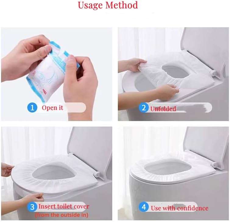 Disposable Non-woven Toilet Seat Mat 2 Layer Water Proof Toilet Cover Portable Travel Hotel Toilet Seat Pad 10 Pieces (Green) - Image 7