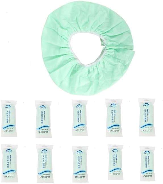 Disposable Non-woven Toilet Seat Mat 2 Layer Water Proof Toilet Cover Portable Travel Hotel Toilet Seat Pad 10 Pieces (Green) - Image 9