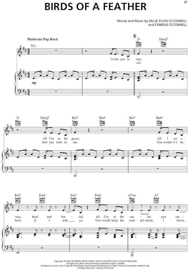 Billie Eilish - Hit Me Hard and Soft Songbook | Piano/Vocal/Guitar Sheet Music for Intermediate Players | 10 Songs from the Groundbreaking Album | Pop Music Book for Students Teachers and Fans - Image 6