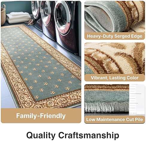 Well Woven Fleur de Lis Elegance Traditional Light Blue 9x13 (9'3" x 12'6") Large Area Rug – 100% Jute Backing, Durable Living Room, Bedroom & Dining Room Large Area Rug - Image 5