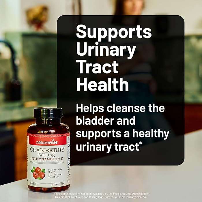 NatureWise Cranberry Pills for Women - 500mg Cranberry Extract (25:1) + Vitamin C & E - Cleansing Urinary Tract & Bladder - Vegan, Non-GMO, Sugar-Free - 60 Capsules[1-Month Supply] - Image 2