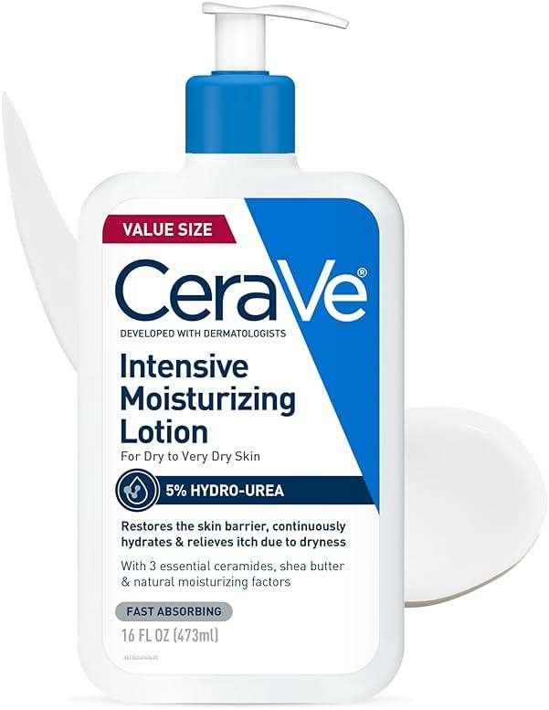 CeraVe Intensive Moisturizing Lotion, Hydro-Urea + Shea Butter, Body Lotion For Dry Skin, Relieves Signs Of Extra Dry Skin, Non Greasy Hydrating Cream For Rough, Tight, Red & Itchy Skin, 16oz - Image 1