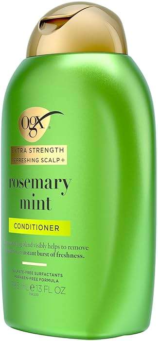 OGX Extra Strength Refreshing Scalp + Rosemary Mint Conditioner, Nourishing Hair & Scalp Conditioner Infused with Rosemary for Healthy-Looking Hair, Sulfate-Free Surfactants, 13 fl. oz - Image 5