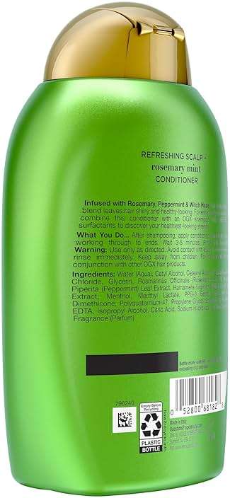 OGX Extra Strength Refreshing Scalp + Rosemary Mint Conditioner, Nourishing Hair & Scalp Conditioner Infused with Rosemary for Healthy-Looking Hair, Sulfate-Free Surfactants, 13 fl. oz - Image 6
