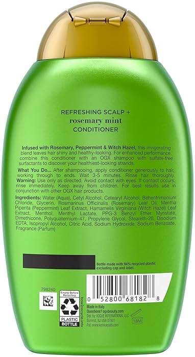OGX Extra Strength Refreshing Scalp + Rosemary Mint Conditioner, Nourishing Hair & Scalp Conditioner Infused with Rosemary for Healthy-Looking Hair, Sulfate-Free Surfactants, 13 fl. oz - Image 7