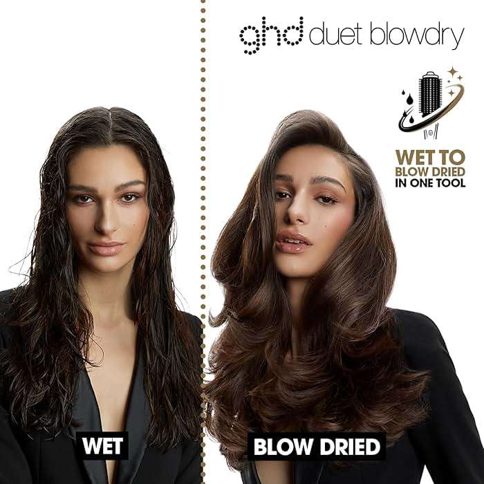 ghd Duet Blowdry-Hair Dryer Brush | Wet to Blow Dried with No Heat Damage | 3X More Volume with 24 Hour Long-Lasting Results | Blow Dry with No Fizz | 50% More Shine - Image 2