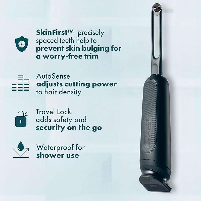 Gillette i7 Intimate Men’s Premium Pubic Hair Trimmer, Waterproof LED Body Hair Trimmer for Men, Manscaping Body Groomer - Image 2