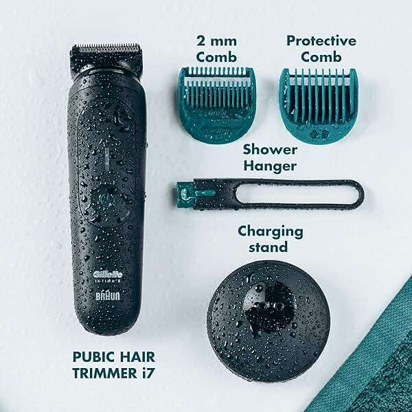 Gillette i7 Intimate Men’s Premium Pubic Hair Trimmer, Waterproof LED Body Hair Trimmer for Men, Manscaping Body Groomer - Image 3