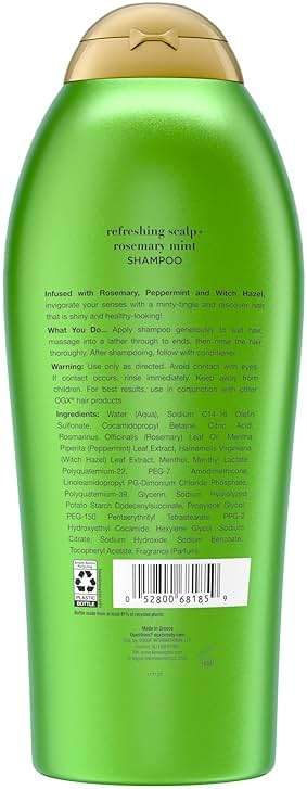 OGX Extra Strength Refreshing Scalp + Rosemary Mint Shampoo, Clarifying Shampoo for Oily Hair Helps Remove Oil & Residue to Clear Away Buildup, Sulfate-Free Surfactants, 25.4 fl. oz - Image 6