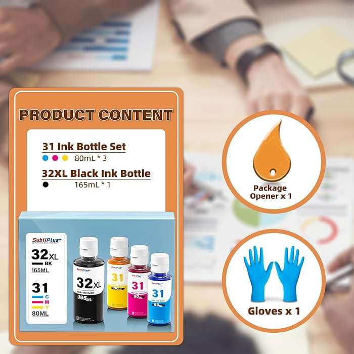 32XL Black Ink Bottle 31 Ink Bottle Set Compatible Replacement for HP Smart Tank Printer 6001 7602 7301 5100 5101 5000 5102 757 7601 755 7601 6002 7302 7001, Smart Tank Plus 651 551 Ink Refill - Image 6