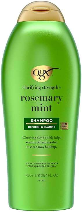 OGX Clarifying Strength + Rosemary Mint Shampoo, Clarifying Shampoo for Oily Hair Visibly Helps Remove Oil & Residue to Clear Away Buildup, Sulfate-Free Surfactants, 25.4 fl. Oz - Image 6