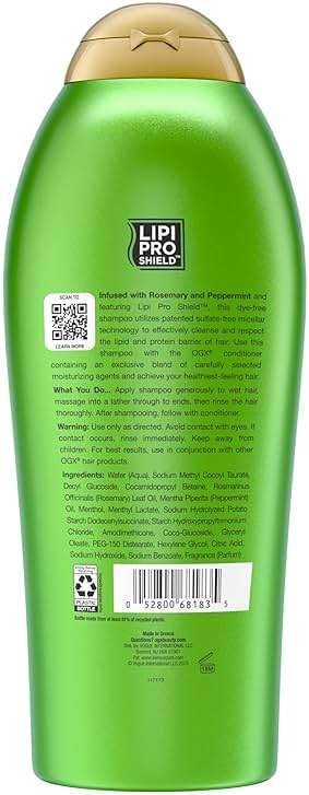 OGX Clarifying Strength + Rosemary Mint Shampoo, Clarifying Shampoo for Oily Hair Visibly Helps Remove Oil & Residue to Clear Away Buildup, Sulfate-Free Surfactants, 25.4 fl. Oz - Image 9
