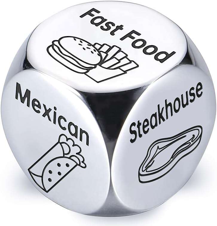 Fathers Day Dad Gifts from Daughter Son Wife Dad Birthday Gifts for Him Her Women Men Girlfriend Boyfriend Couple Anniversary Steel Food Decision Dice Funny Present for Christmas Stocking Stuffers - Image 1