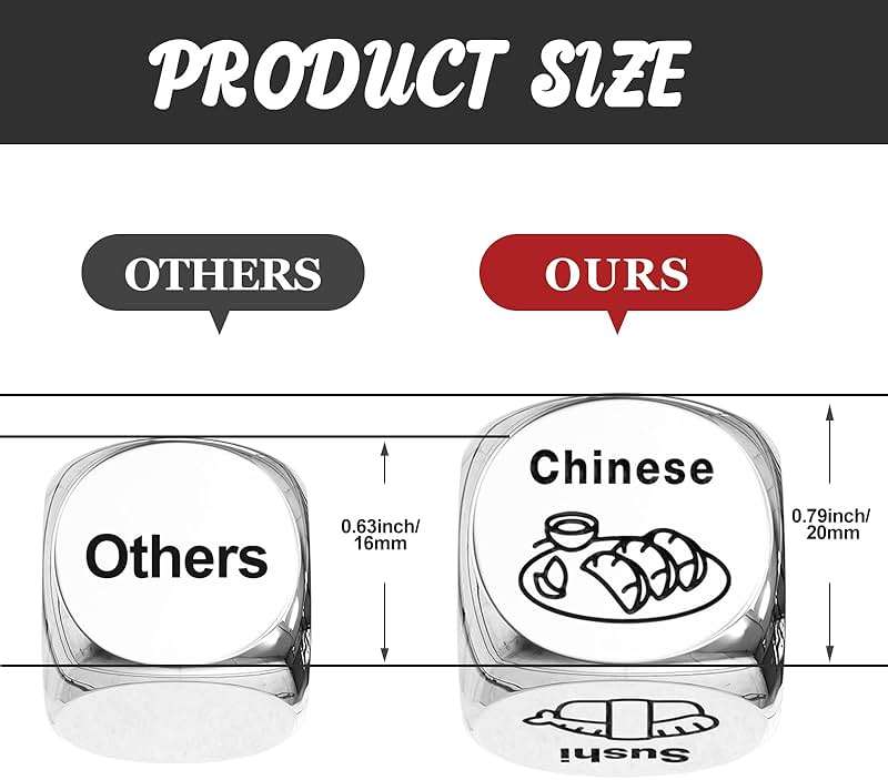 Fathers Day Dad Gifts from Daughter Son Wife Dad Birthday Gifts for Him Her Women Men Girlfriend Boyfriend Couple Anniversary Steel Food Decision Dice Funny Present for Christmas Stocking Stuffers - Image 3