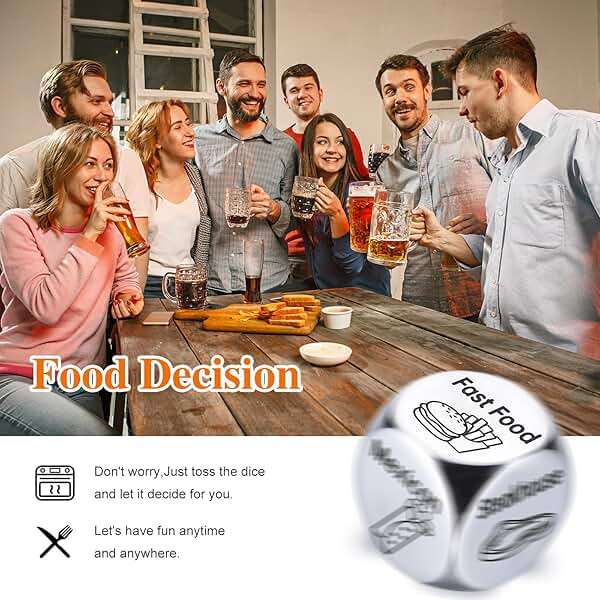 Fathers Day Dad Gifts from Daughter Son Wife Dad Birthday Gifts for Him Her Women Men Girlfriend Boyfriend Couple Anniversary Steel Food Decision Dice Funny Present for Christmas Stocking Stuffers - Image 6