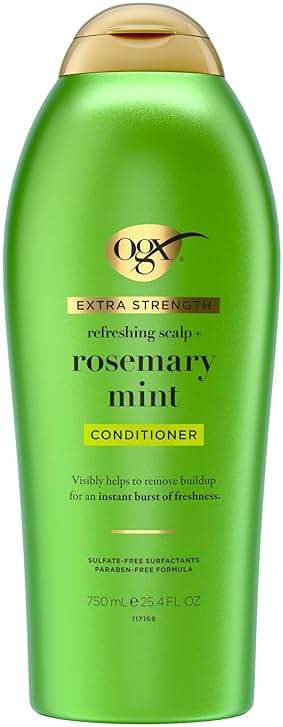 OGX Extra Strength Refreshing Scalp + Rosemary Mint Conditioner, Nourishing Hair & Scalp Conditioner Infused with Rosemary for Healthy-Looking Hair, Sulfate-Free Surfactants, 25.4 fl. oz - Image 5