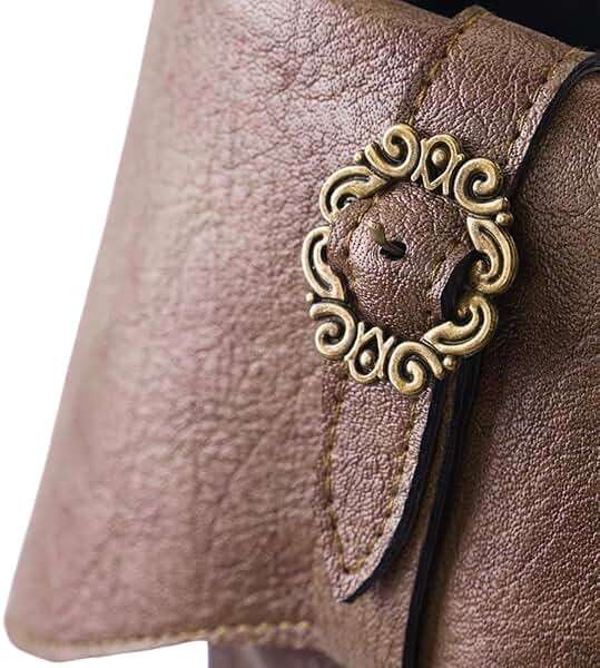DUNHAO COS Men's Faux Leather Medieval Boots Viking Pirate Costume Boots Renaissance Faire Cosplay Shoes - Image 6