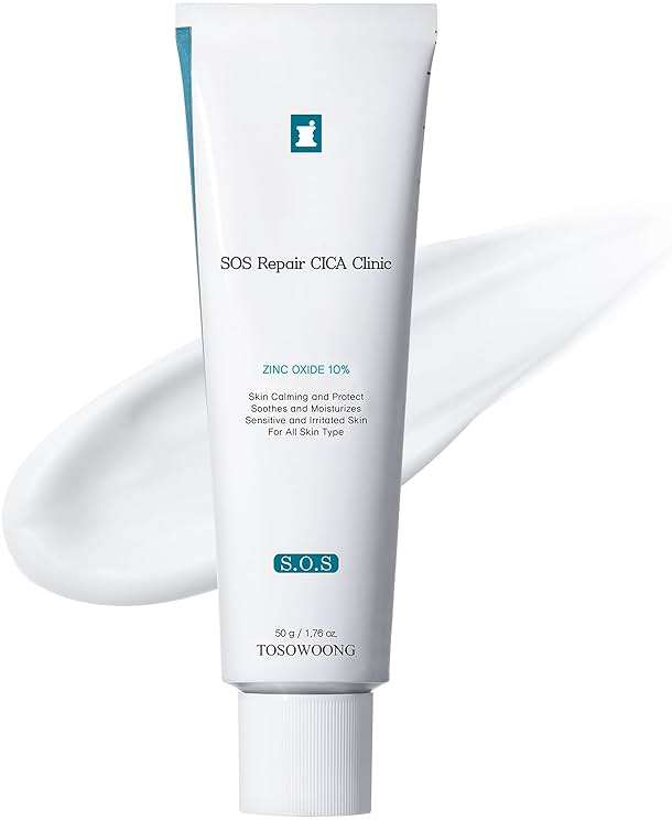 TOSOWOONG Zinc Oxide 10 Cream, 100,000ppm Zinc Oxide, Heal, Soothe Acne, Redness, Rosacea Treatment, Skin Barrier Repair, Moisture, Non-Comedogenic, Korean Skincare, 50g, 1.76 oz. - Image 1