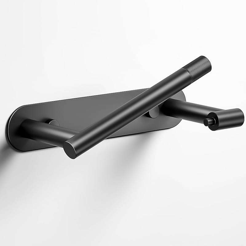 Sankecao Black Toilet Paper Holder - Bathroom Toilet Paper Holder Adhesive or Screw Wall Mounted Swivel Snap Lock Design Fits Anywhere Stainless Steel Bathroom Tissue Roll Holder - Image 1