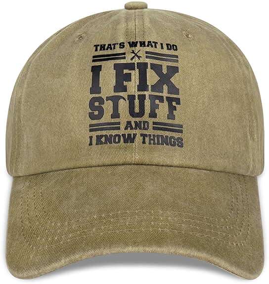Valporia I Fix Stuff Funny Dad Hat Gifts for Men Who Have Everything Baseball Cap Ideas for Birthday Anniversary - Image 1
