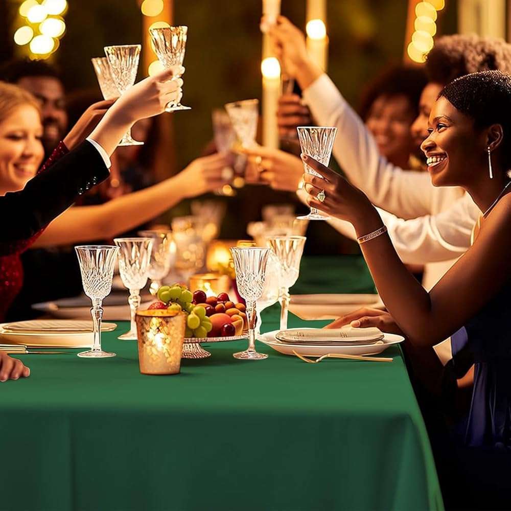 JHDZDHY 54 Inch X 300 Feet Plastic Table Cover Roll Premium Disposable Plastic Tablecloth for All Type/Shape Tables | Picnic, Party, Banquet, Birthdays, Weddings (Green, 54 Inch X 300 Feet) - Image 2