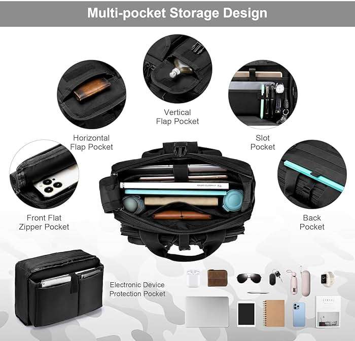 Stypos Tactical Messenger Bag,Tactical Briefcase for Man Military Laptop Bag 14 Inch/15.6 Inch /17.3 Inch Messenger Work Bag - Image 4