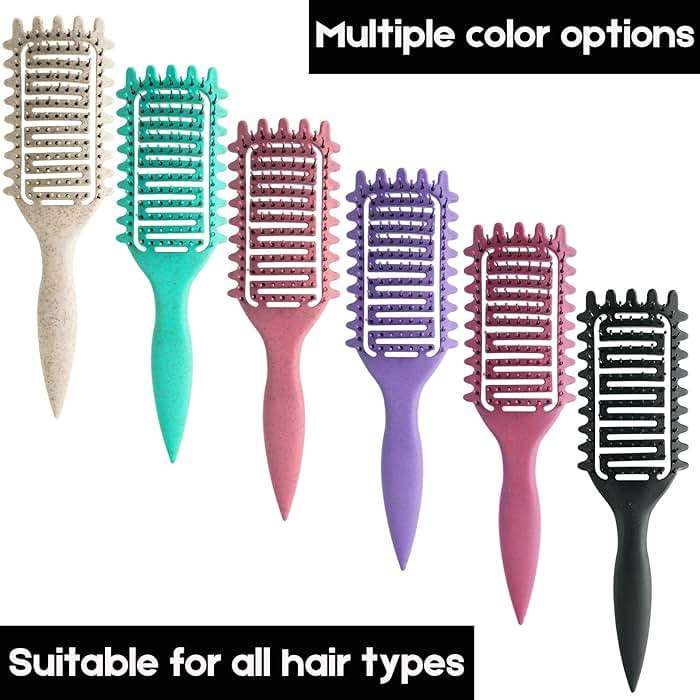 Curl Defining Brush for Curly Hair, Vented Detangling Hair Brush for Wet and Dry Styling, Curved Brush for Shaping and Smoothing Curl Clumps, Lightweight Hair Brush （Beige） - Image 4