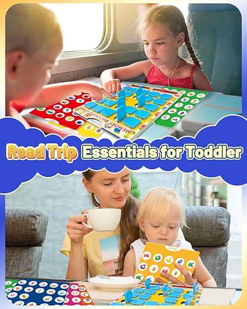Matching Memory Game for Kids Ages 3-5 4-8, Board Games for 4-6, Car Airplane Camping Travel Toys Games Activities for 3-5 4-8, Toddler Kid Road Trip Essentials, Birthday Gifts for Kids Boys Girls - Image 2