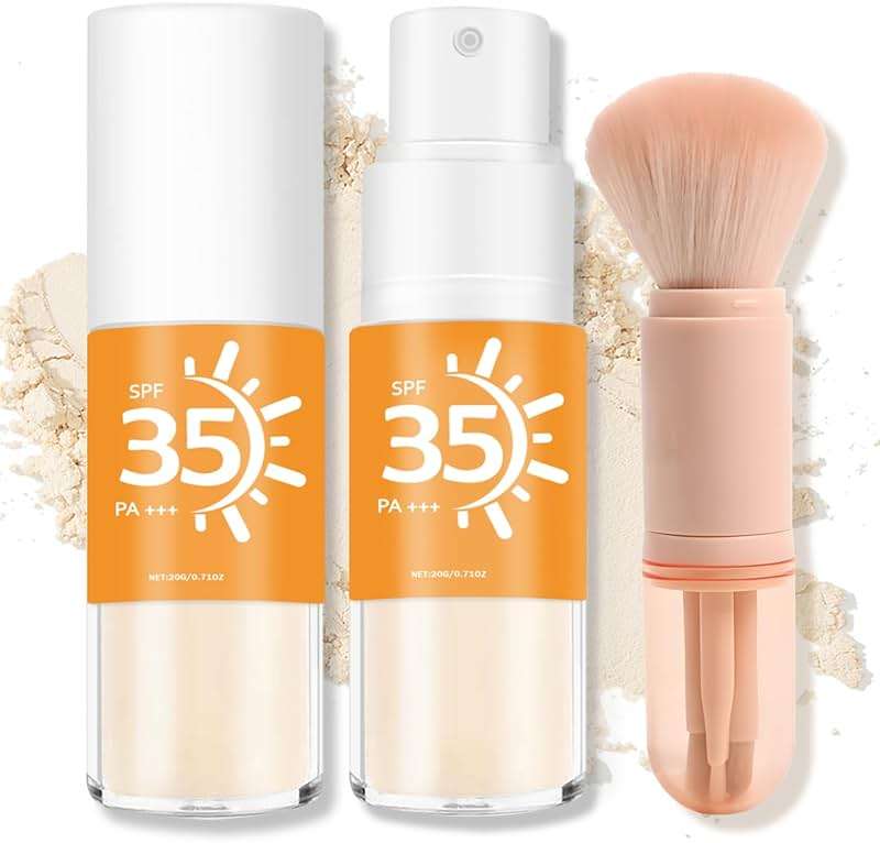 IONSGAKO Mineral Sunscreen Powder SPF 35 Setting Powder for Scalp, Hair, Face - Breathable Translucent Scalp Sunscreen Broad Spectrum UV Protection Cruelty-Free Formula 0.71oz - Image 1