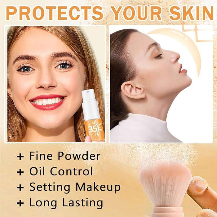 IONSGAKO Mineral Sunscreen Powder SPF 35 Setting Powder for Scalp, Hair, Face - Breathable Translucent Scalp Sunscreen Broad Spectrum UV Protection Cruelty-Free Formula 0.71oz - Image 4