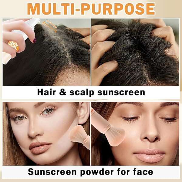 IONSGAKO Mineral Sunscreen Powder SPF 35 Setting Powder for Scalp, Hair, Face - Breathable Translucent Scalp Sunscreen Broad Spectrum UV Protection Cruelty-Free Formula 0.71oz - Image 5